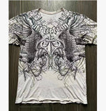 Fongt New T-Shirt Cross Wings Before And After Printing Round Neck Short-Sleeved Direct Selling Hot