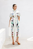 Fongt Women's New Printed Dress Elegant T-Shirt With Flip-Flops 8056