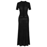 Fongt Women's Knitted Casual Simple Pure White Dress For Summer 2025
