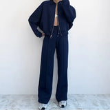 Fongt Women's Wear 2024 Autumn And Winter Suit New Fashion Solid Color Casual Loose Street Sports Hoodie Suit For