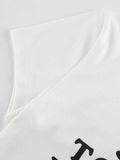 Short Sleeve Letter Graphic Crop Top-Outfit