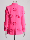 Fongt Chic Personality Suit 2025 Autumn New Heavy Industry Splicing Flowers Decoration Suit Jacket Woman