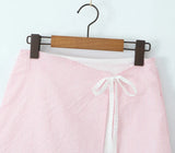 Striped Cami Top And Wrap Mini Skirt Set-Outfit