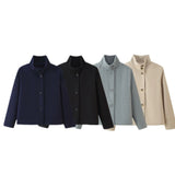 Fongt Women's Clothing Explosion Short-Term Collar Single Buckle Temperament Wool Coat