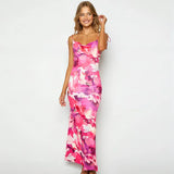 Fongt 2023 Print Sexy Back Fanny Pack Hip Sling Dress Beach Dress-Outfit