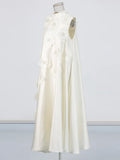 New Dress In The Summer Of 2025, Elegant Casual Round Neckless Loose Flowers Splicing Design