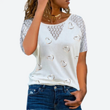 Lace Hollow Stitching Short Sleeve