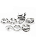 7pcs Engraved Ring Set-Outfit