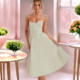 Fongt Women's 2026 Spring And Summer New Sexy Fashion Slings To Collect Waists Thin Back Dress