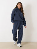 Embroidered 2 Piece Sets for Women Autumn Winter 2023 Sport Loose Sweatshirt Sweatpant Sets Suit Fashion Outfits Female-Outfit