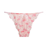 Lace Side Thongs Thin Breathable Invisible T Pants Print Low-Rise Thin Belt Trousers