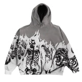 Fongt Millennium Wind Round Collar Skeleton Hoodie Couples Style 2023 Autumn And Winter New Long-Sleeved Skull