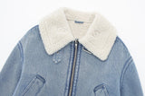 New Lapel Lamb Wool Denim Double-Sided Grab Velvet Coat 3548250-Outfit