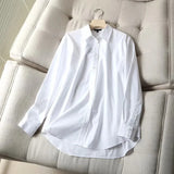 Color Fu Silk Women's Lapel Long Sleeve Simple Shirt 2023 Spring And Fall New Top B9-5380-Outfit