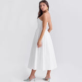Tube Pleated Midi Dress-Outfit