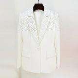 Fongt New Star Fashion Hot Diamond Body A Buckle Suit Jacket Half-Skirt Suit