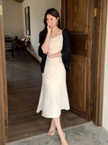 Fongt Xixi 2025 Summer New High-Waisted Temperament Elegant Sling Dress Senior Long Dress Female 88222