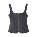 Fongt 2025 New Women's Street Fashion Zipper Ornaments