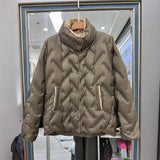 Autumn And Winter New Standing Collar Single Breasted Down Jacket Female Short Money Loose Show Thin Thin White Duck Down Warm Coat-Outfit