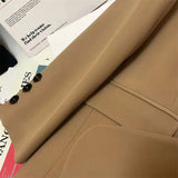 Spring Autumn Suit Jacket Women Vintage Blazers Solid Single-breasted Casual Coat Lady Black Pink Khaki Blazers