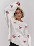 Fongt Embroidered Sweater Women's Round Collar Casual Easing 2024 Knitted Shirt Autumn And