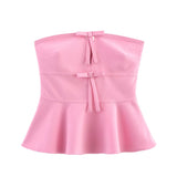 Fongt Women's Clothing INS Net Red Blasting Bow Trim Tset