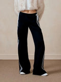 Black Striped Bow Wide Leg Pants-Outfit