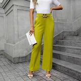Fongt Women's Casual Fashion. Waist Wide Leg Trousers Thin Loose Trousers