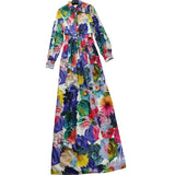 Long Maxi Dresses Bohemia O-neck Three Quarter Sleeve Floral Print Ethnic Summer Beach Female Stylish Style