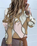 Sleeve Shirts Ladies Casual O-Neck Solid Print