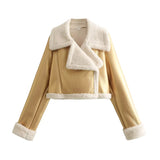 Fongt Winter New Y2K Women's Collar Fur All-In-One Double-Sided Short Jacket Jacket