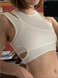 Ribbed Crop Tank Top Set-Outfit