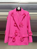 Fongt Chic Personality Suit 2025 Autumn New Heavy Industry Splicing Flowers Decoration Suit Jacket Woman