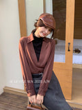 Fongt Xixi 2025 Autumn White Label New Temperament Simple Two-Piece Set Of Collar Shirt Long Sleeve Top 89611