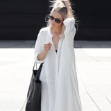 Fongt Person Cotton Blouse Shirt Beach Skirt Cardigan Dress Female Outside Long Cardigan Beach Sun Protection
