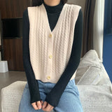 Fongt Vest Knitting Small Short Coat 2023 Spring And Autumn New Wearing Sleeveless Sweater Open Shirt Shoulder