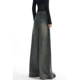 Vintage Stitch Details Baggy Boyfriend Jeans-Outfit