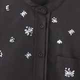 New Bead Inlaid Loose Version Poplin Shirt 4786327-Outfit