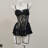 Fongt Pajamas Female Pure Desire Perspective 2025 New Summer Lace Pure Thin Small Breast Sling Cute Aja Skirt