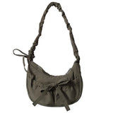 Aesthetic Bow Knot Stitching Shoulder Bag-Outfit