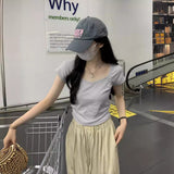 Fongt Short-Sleeved T-Shirt Women's Wear 2024 New Thin Temperament Summer Leisure Versatile Students Short