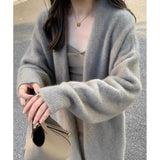 Fongt Glutinous High-End Loose Long Sweater Autumn And Winter 2024 New Lazy Knit Coat