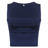 Fongt New Hot Girl Small Jacket Square Collar Vest Sexy With Solid Color Bm Sling Bottom Sling-Outfit
