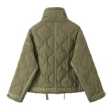 Fongt Women's Clothing 2025 Autumn And Winter New Fashion Collar Water Ripple Loose Cotton Jacket Jacket Jacket