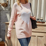Fongt / Winter Women's Knit Sweater Plus Size Love Knit Long Sleeve Jumper Sweater