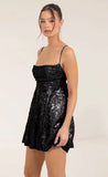 Fashion Sexy Sequined Suspender Bow Dress