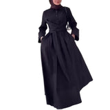 Fongt New Women's Autumn Collar Shirt Dress High-Rise With Commuter Dress