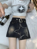 Star Asymmetric Denim Mini