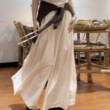 Fongt And Relaxed Sense Of Simple Shoulder Round Neck Short Sleeve T-Shirt High Lumbar Loose Leisure Pants Two Sets