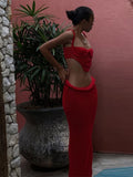 Fashion Holiday Style Skirt Set Hollow Sexy Two-Piece